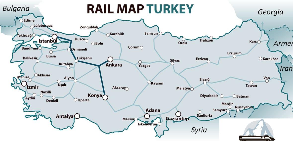 Turkey rail map